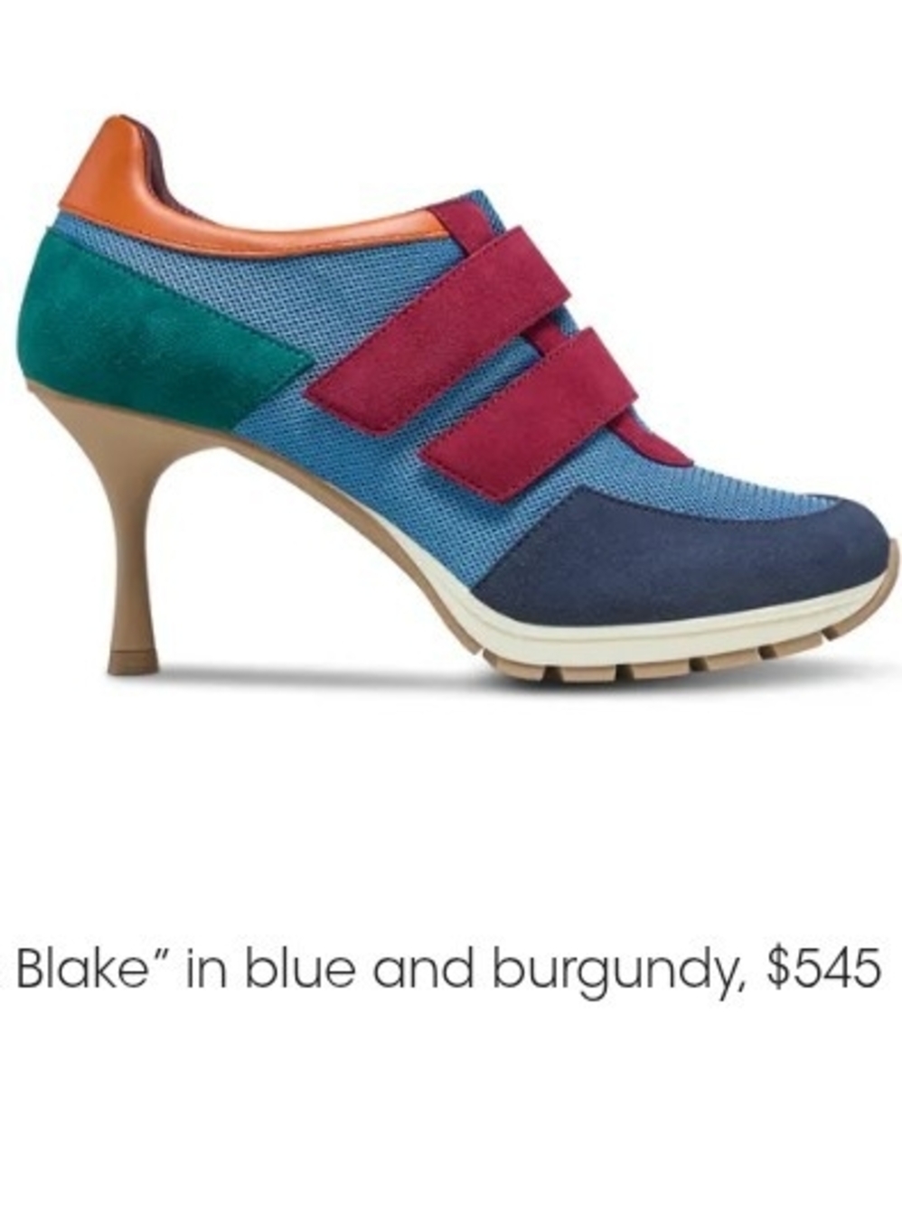 Versatile Women's Blue and Burgundy Heeled Sneaker